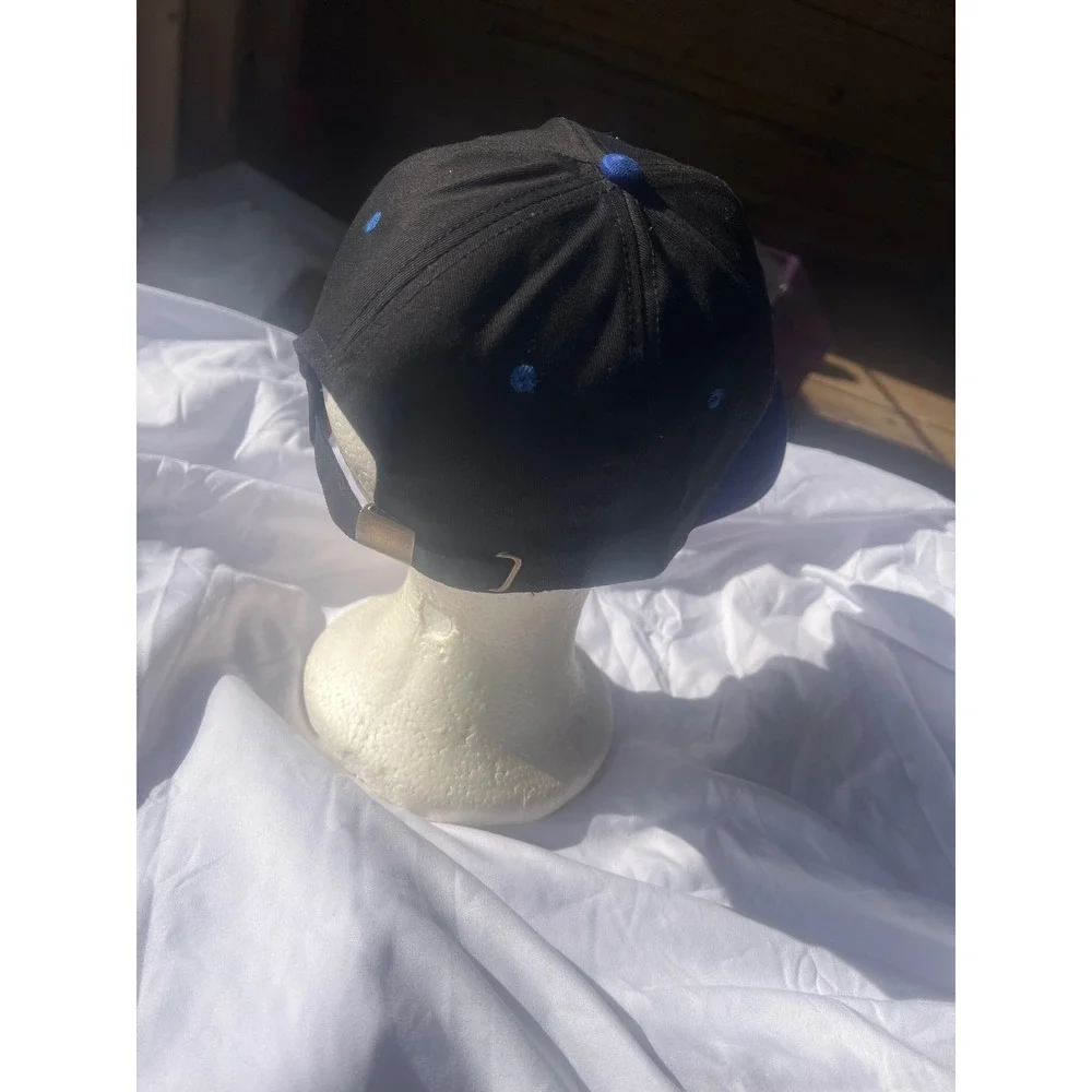 Black Blue DVL‎ Embroidered Baseball Cap Hat Adjustable Strap - Picture 3 of 4